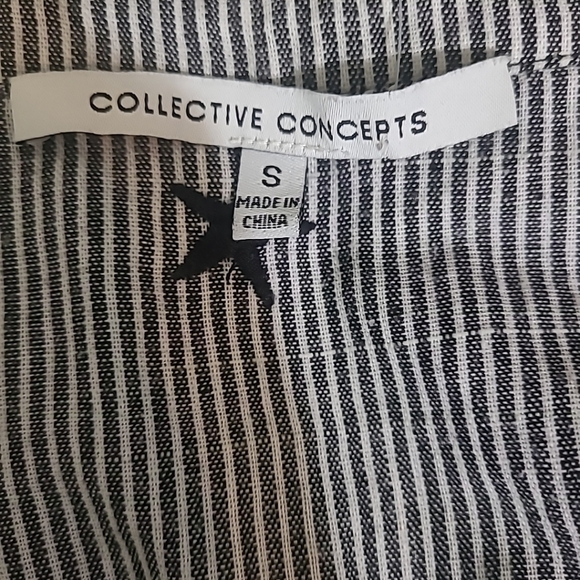 Collective Concepts Star Stripped Long Sleeve Button up Womens Shirt Size Small - Picture 7 of 8
